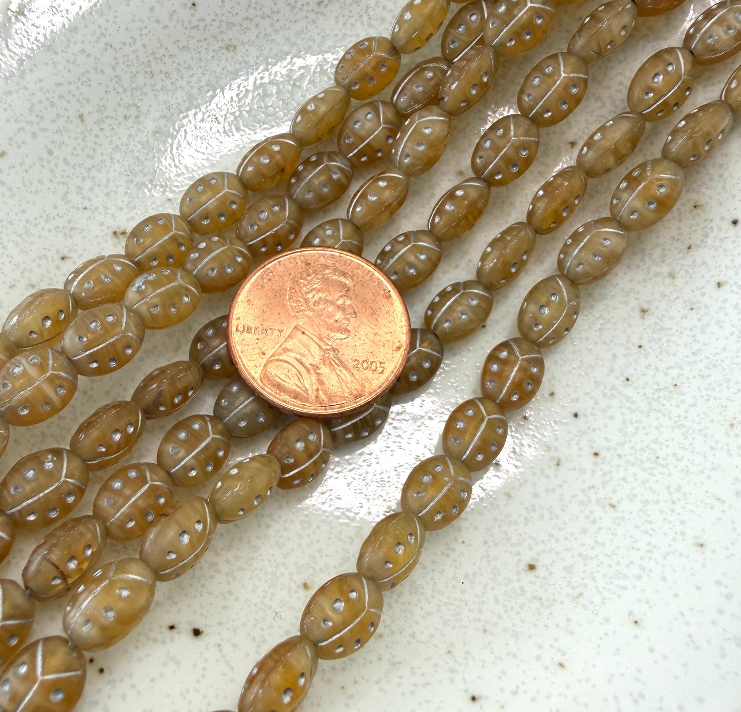 Honey Beige Silver Wash Ladybug