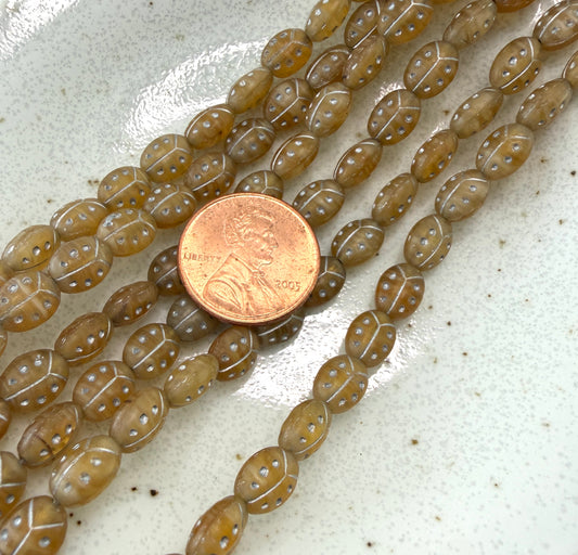 Honey Beige Silver Wash Ladybug