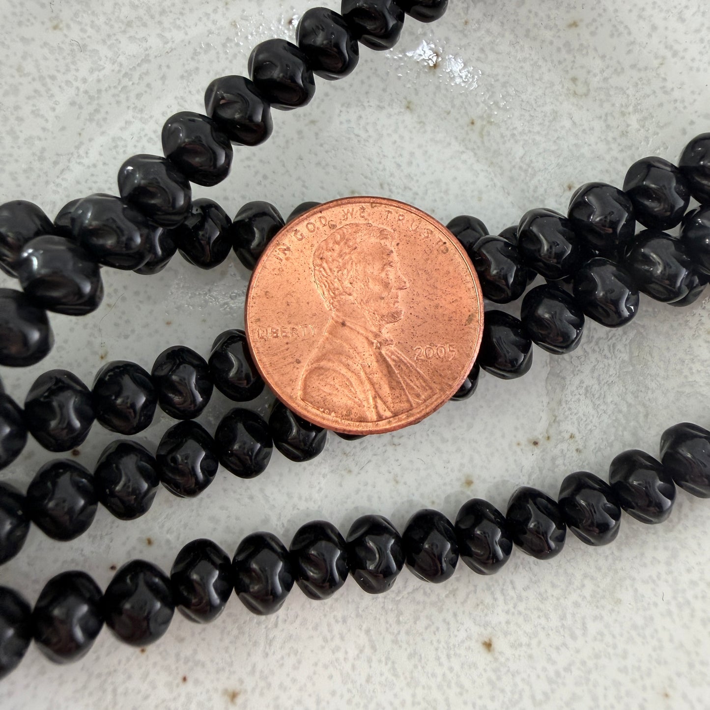 Jet Twisted Rondell 5mm x 6mm