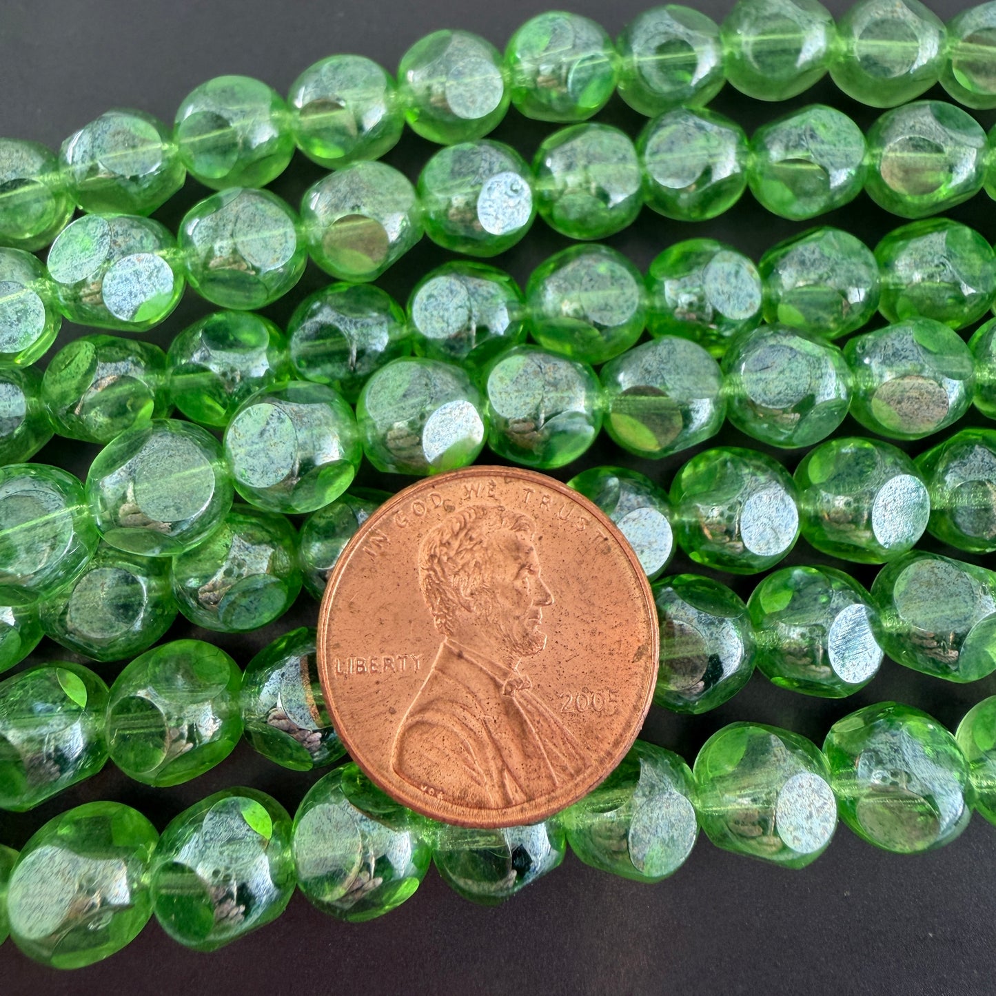 Transparent Peridot Luster Table Cut 8mm Druk