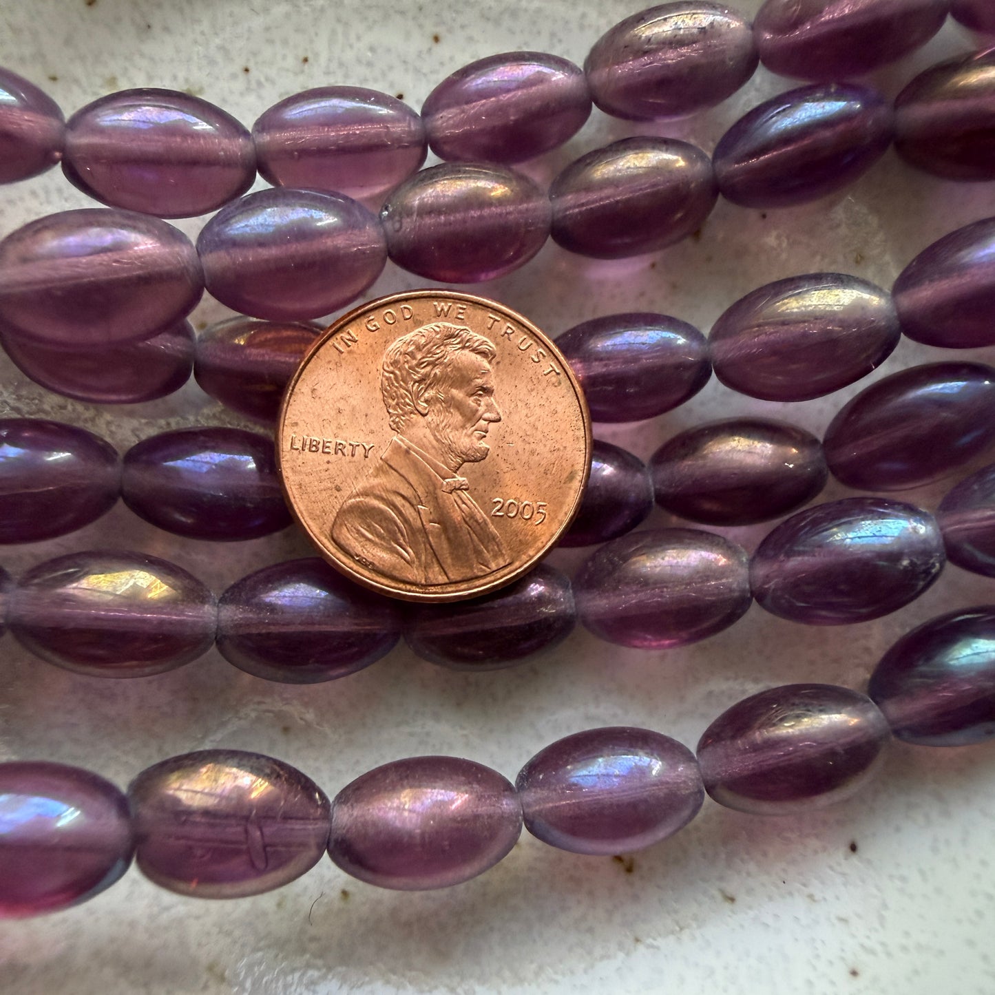 Transparent Amethyst Rainbow Iris Oval