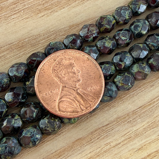 6mm Burgundy Travertine Fire Polish