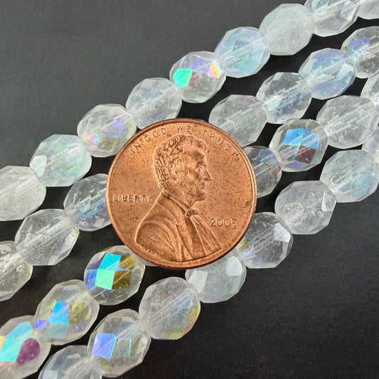 8mm Crystal Opal AB Fire Polish