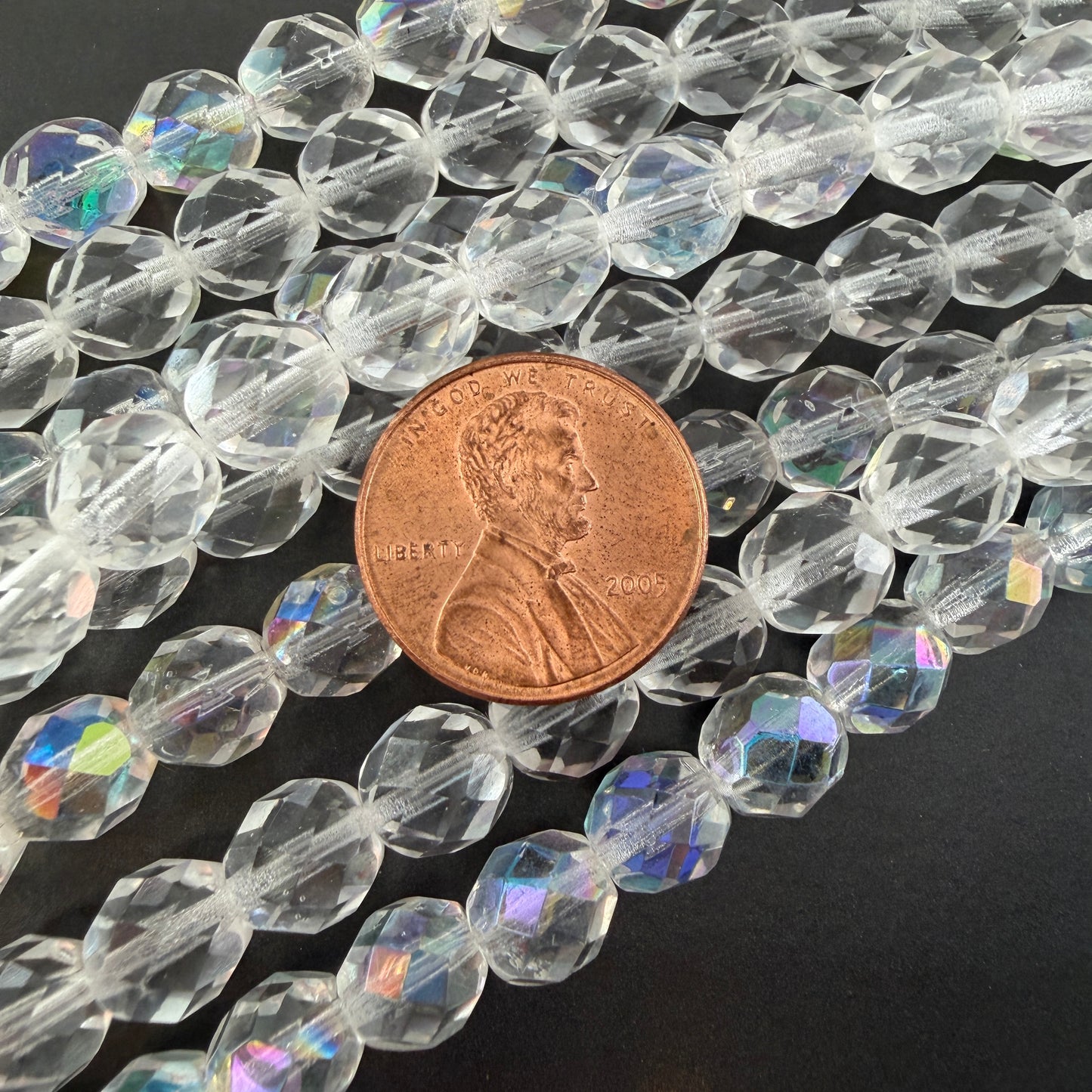 8mm Crystal AB Fire Polish