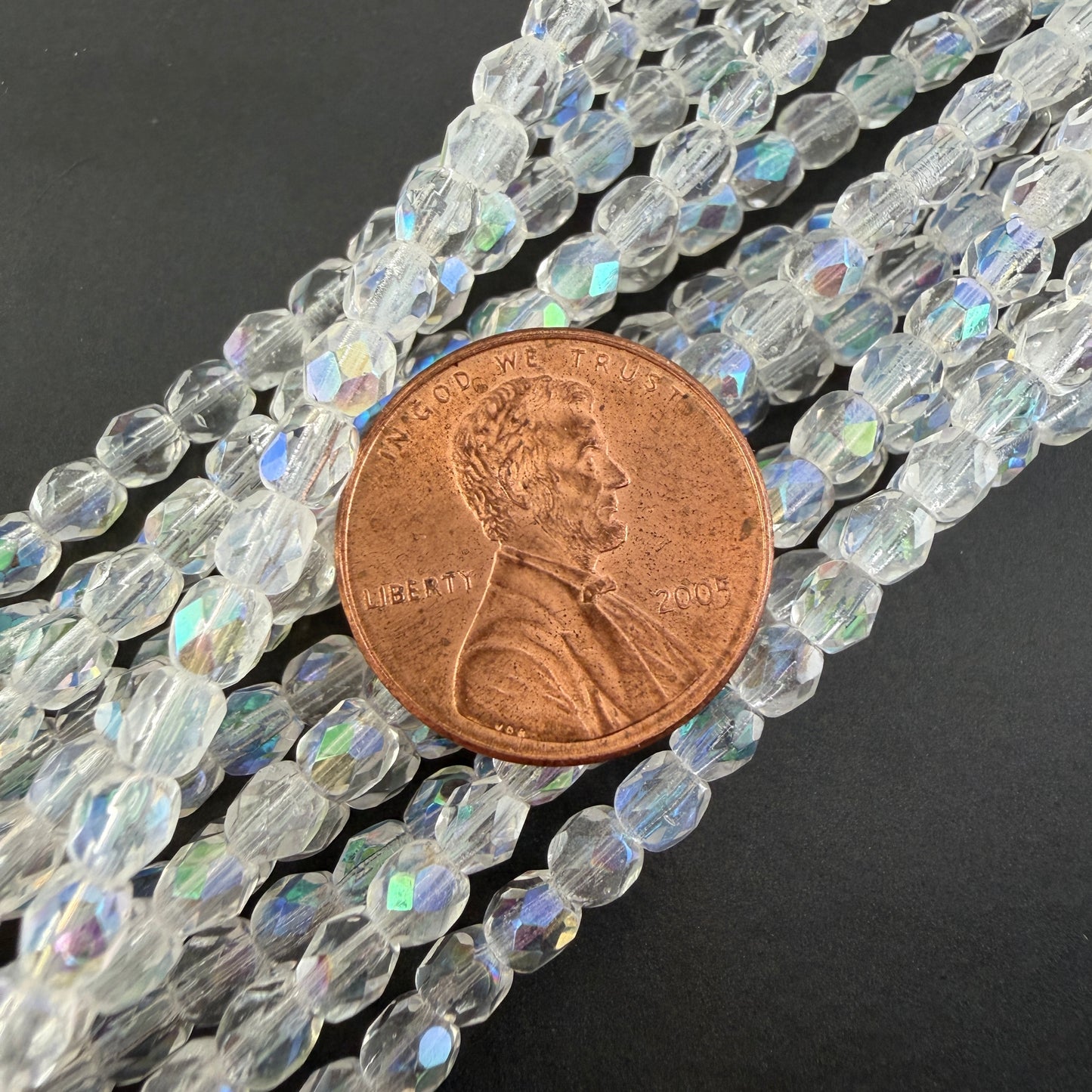 4mm Crystal AB Fire Polish
