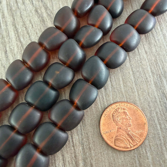 Transparent Matte Brown Pillow Bead
