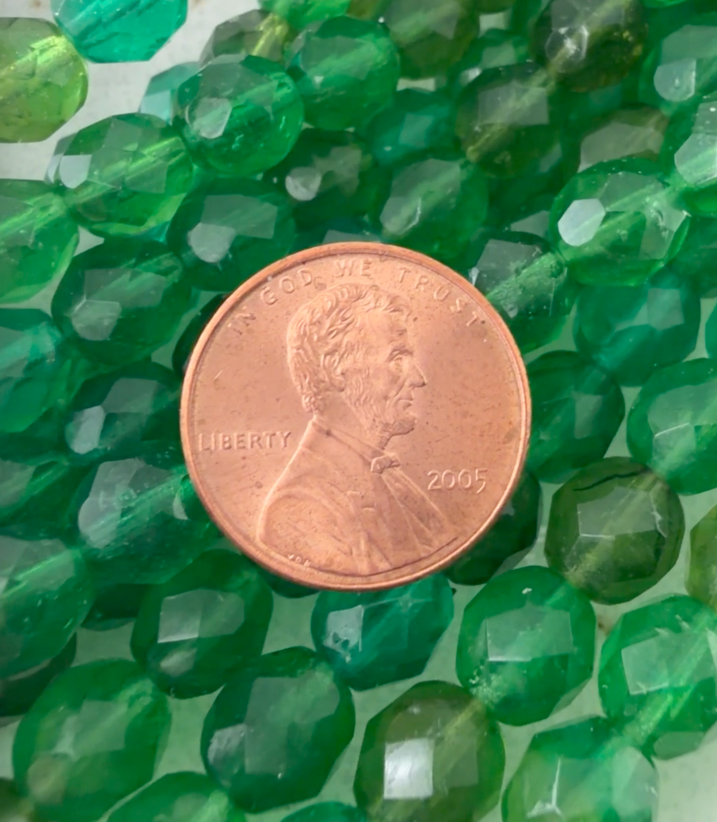7mm Transparent Green Mix Fire Polish