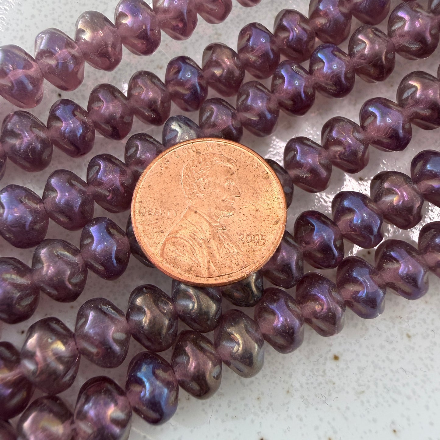 Amethyst AB Twisted Rondell