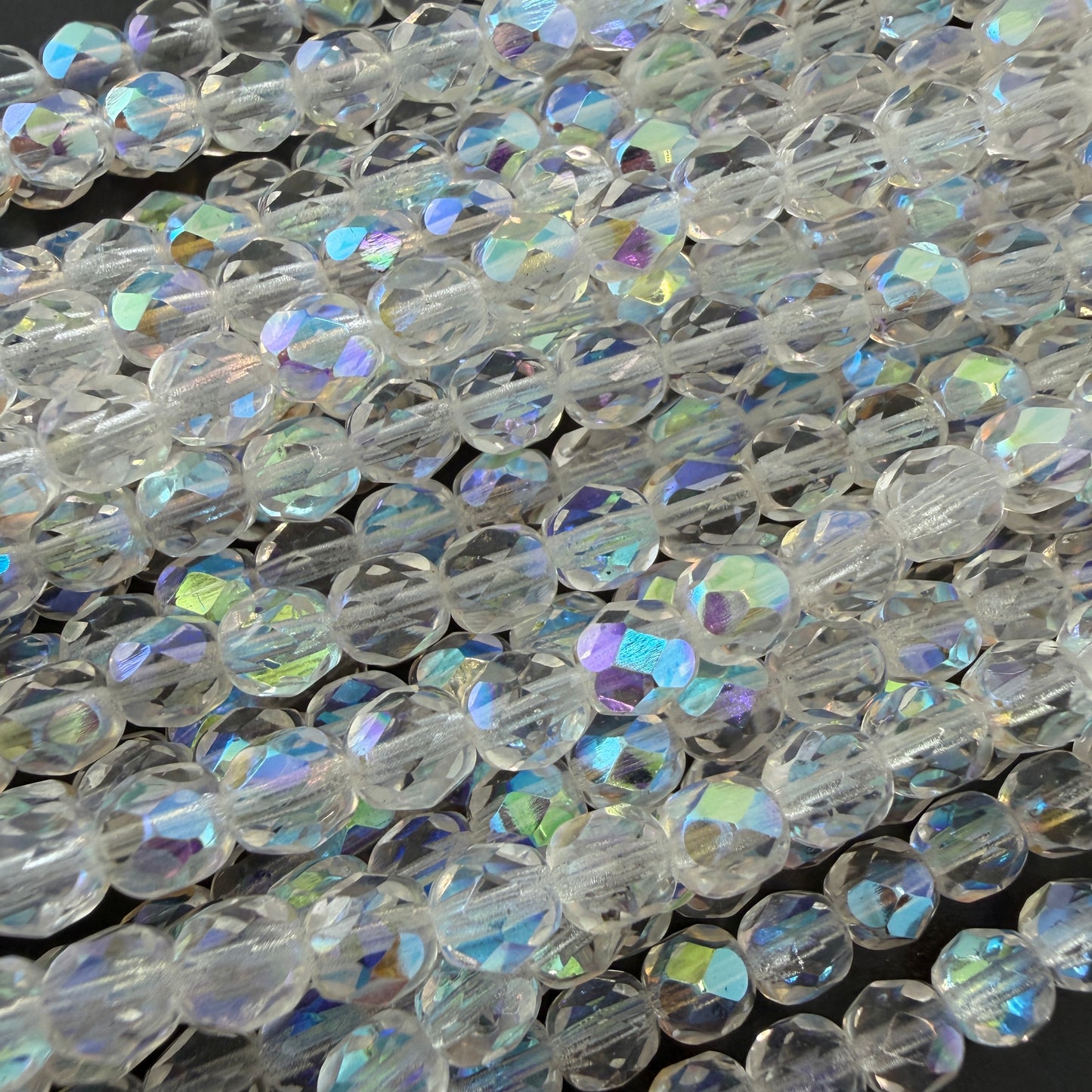 6mm Crystal AB Fire Polish