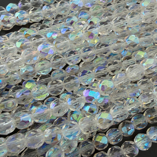 6mm Crystal AB Fire Polish
