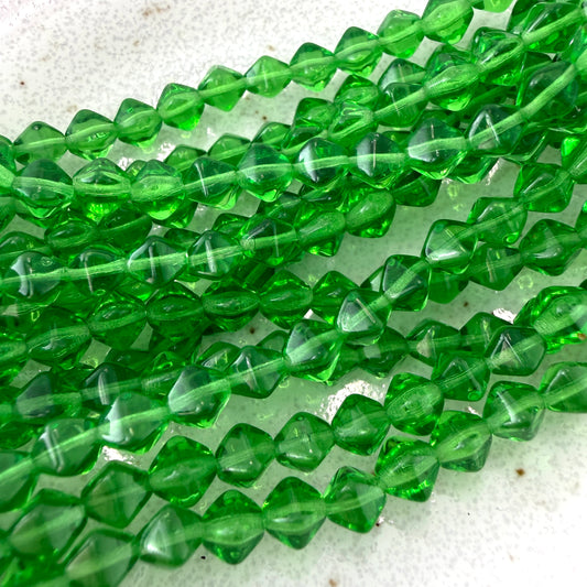 Transparent Green 6mm Bicone
