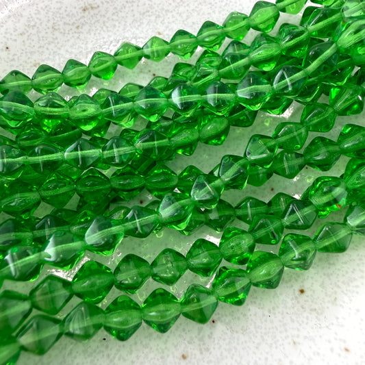 Transparent Green 6mm Bicone