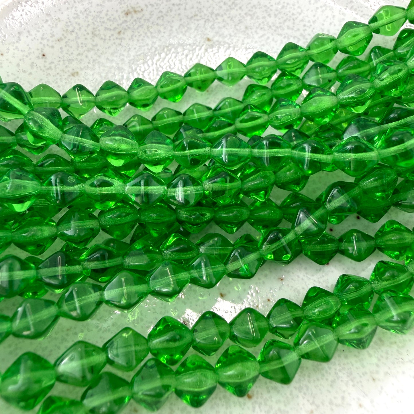 Transparent Green 6mm Bicone