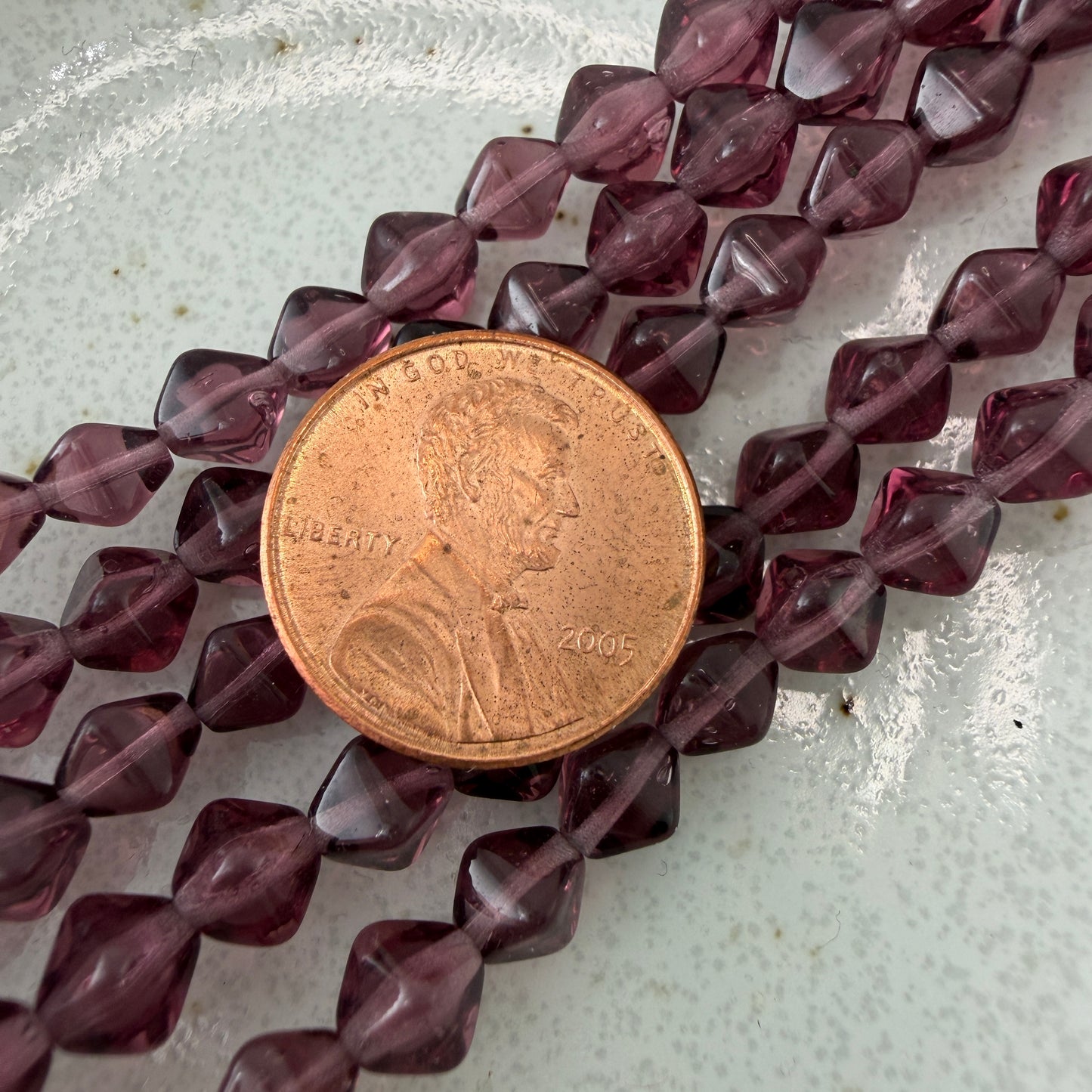 Transparent Dark Amethyst 6mm Bicone