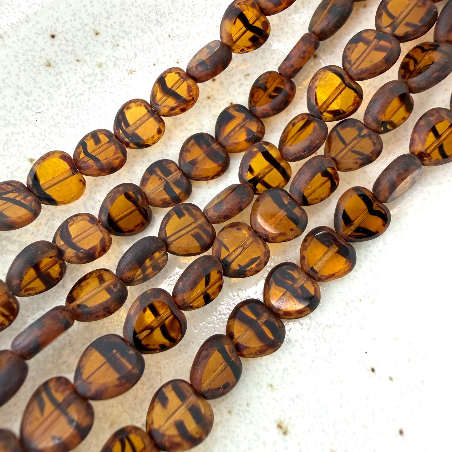 Transparent Topaz Tiger Stripe Table Cut Heart