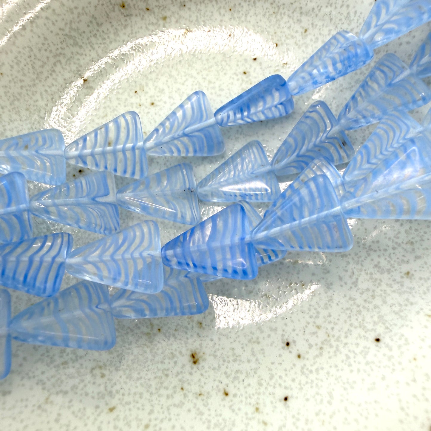 Blue/Crystal Tiger Striped Triangle
