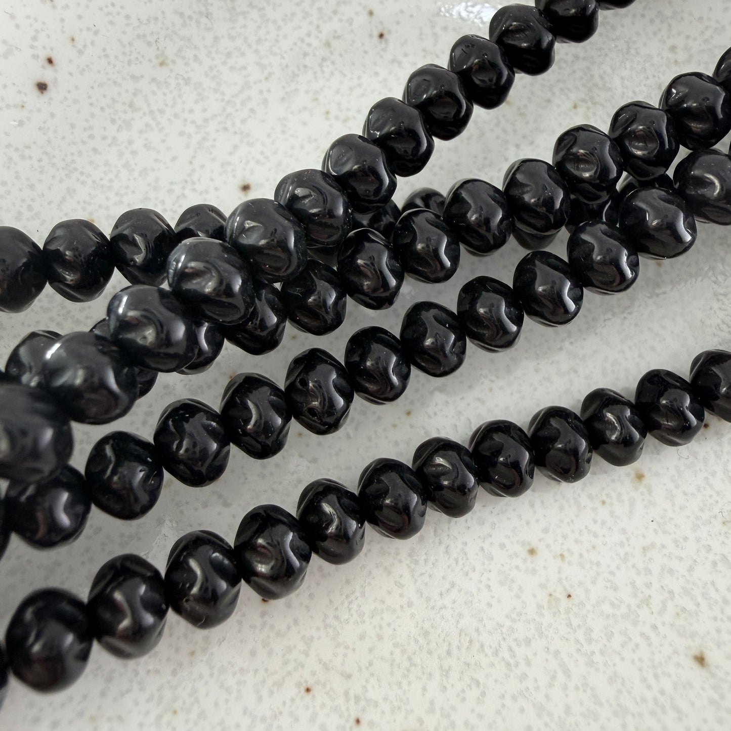 Jet Twisted Rondell 5mm x 6mm