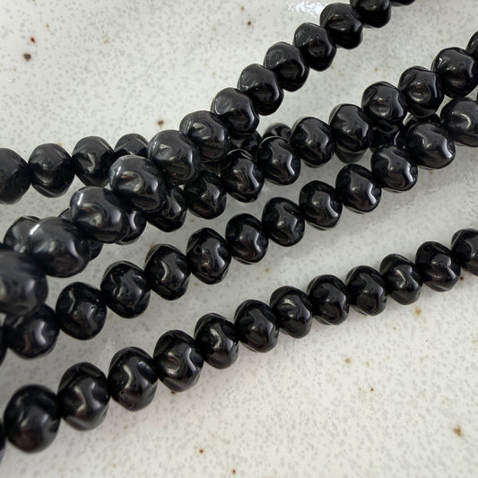 Jet Twisted Rondell 5mm x 6mm