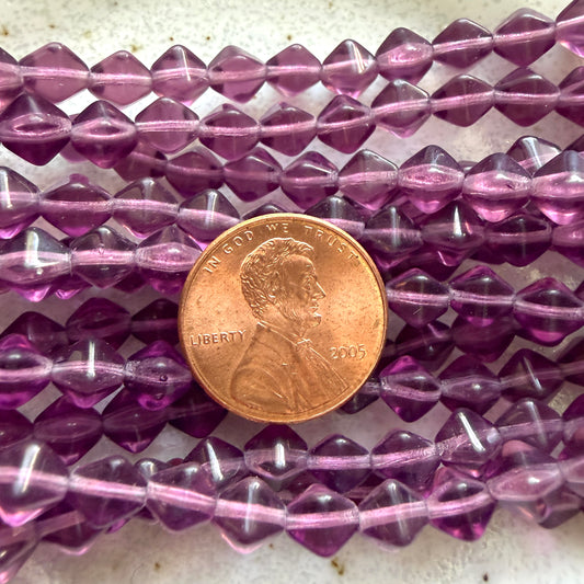 Transparent Amethyst 6mm Bicone