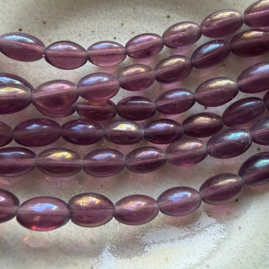 Transparent Amethyst Rainbow Iris Oval