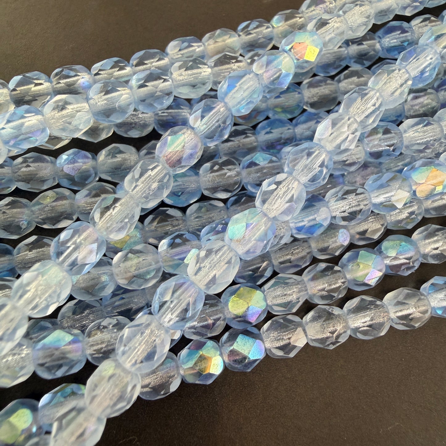 Transparent Light Sapphire AB 5mm Fire Polish