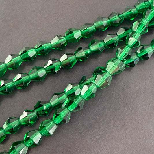 Transparent Emerald 5mm Faceted Bicone