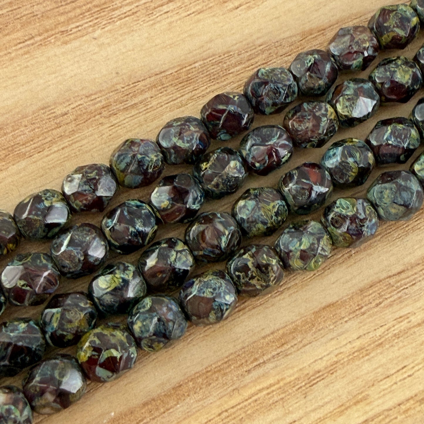 6mm Burgundy Travertine Fire Polish
