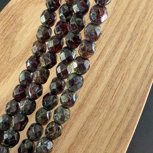 6mm Burgundy Travertine Fire Polish