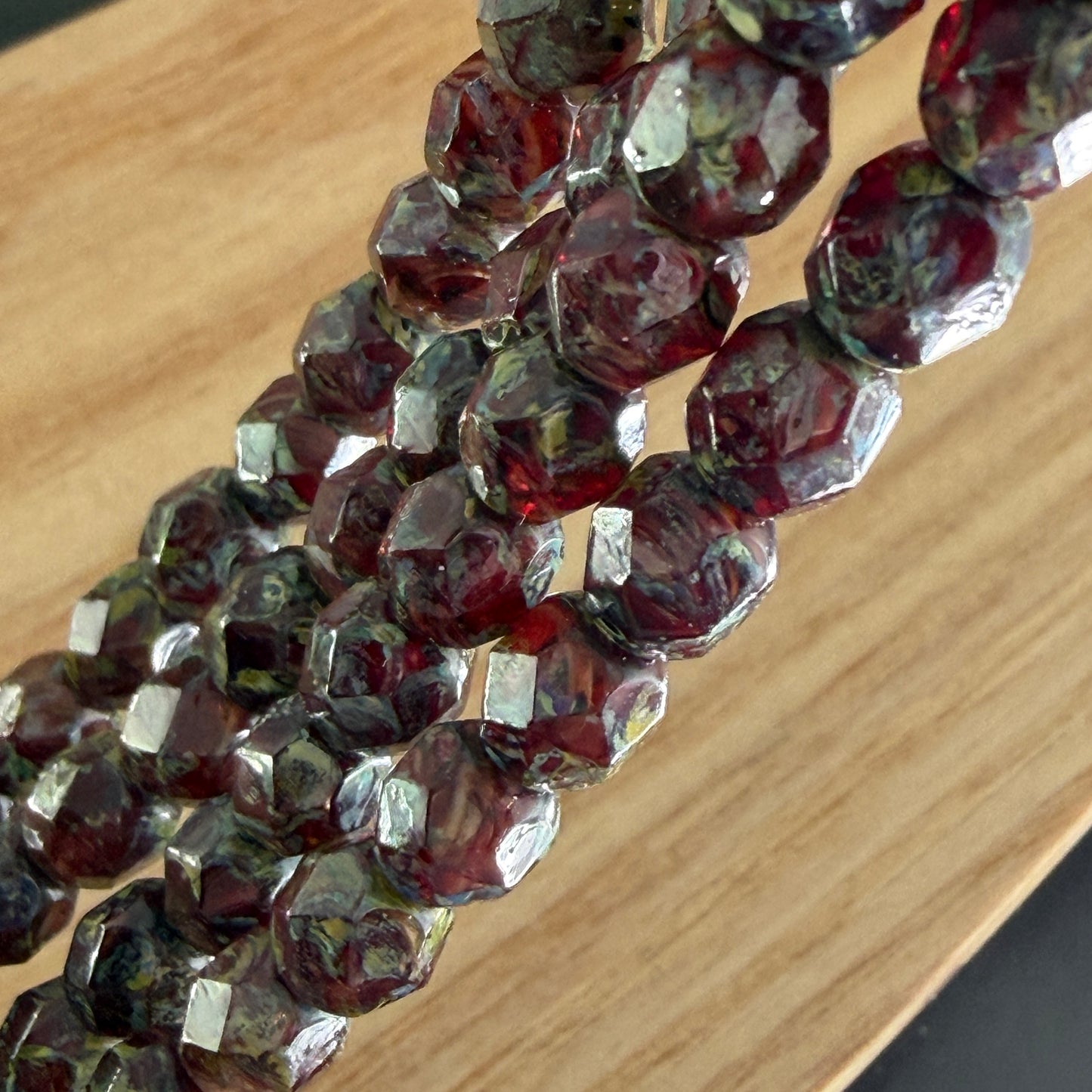 6mm Burgundy Travertine Fire Polish