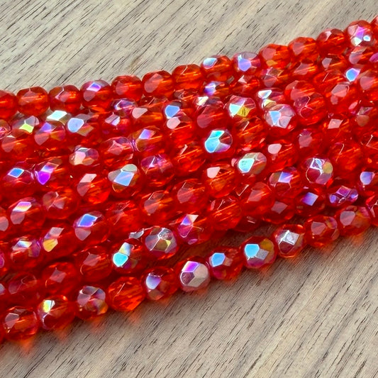 Transparent Orange AB 5mm Fire Polish