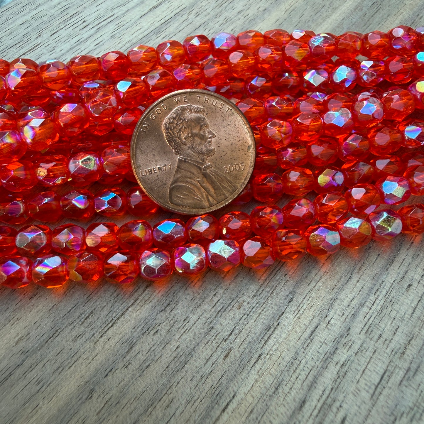 Transparent Orange AB 5mm Fire Polish