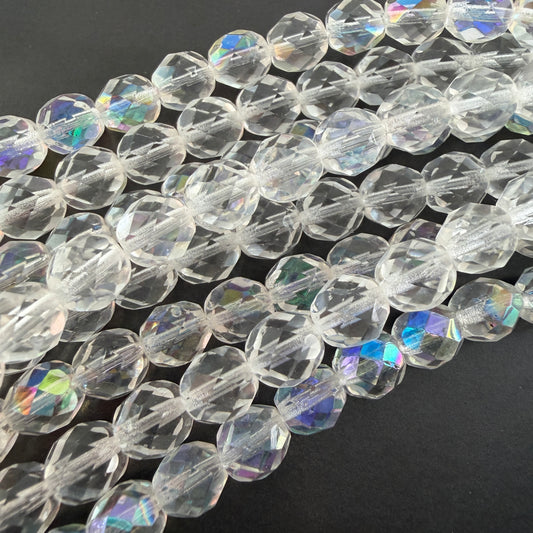 8mm Crystal AB Fire Polish