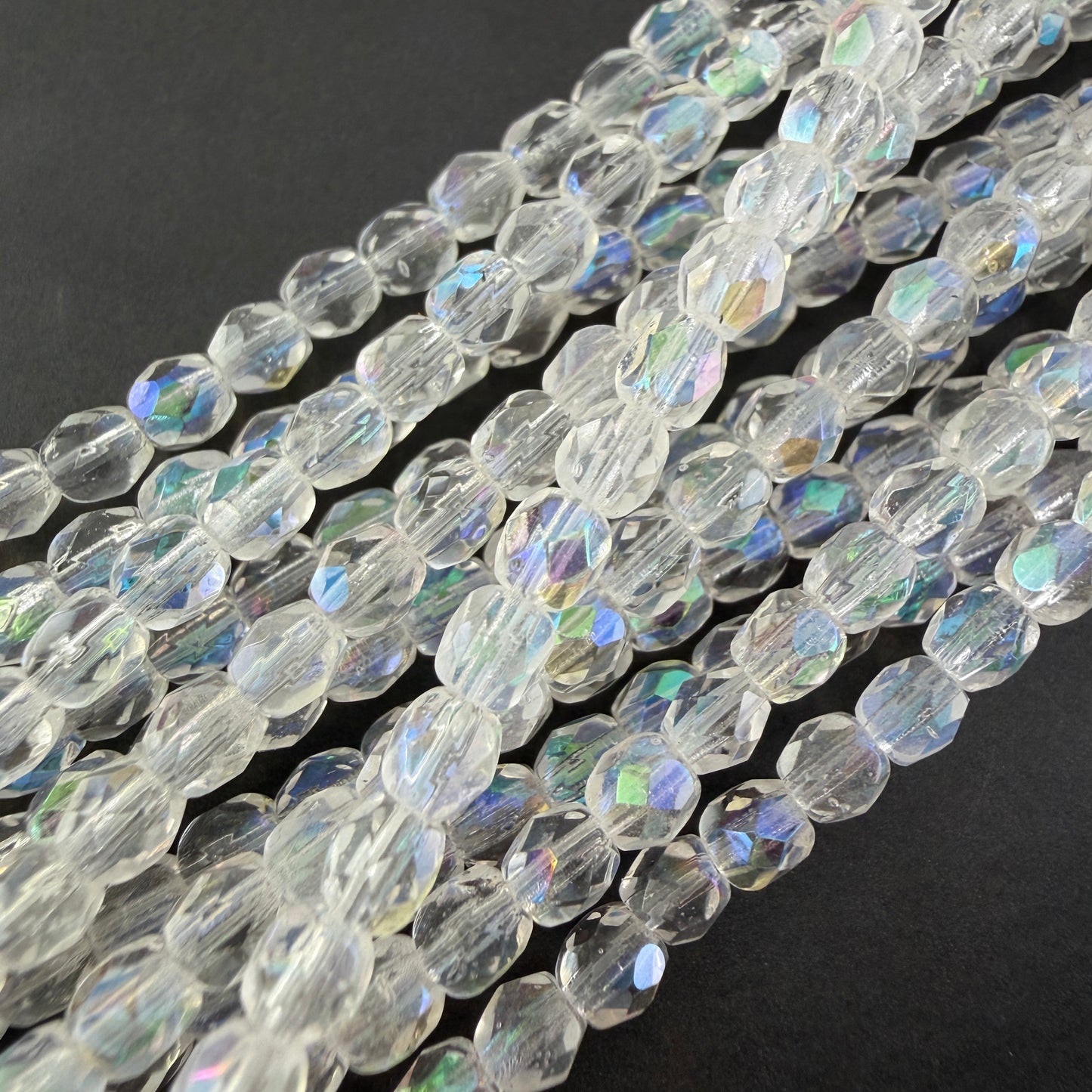 4mm Crystal AB Fire Polish