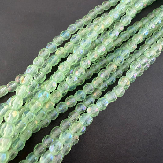 4mm Peridot AB Fire Polish
