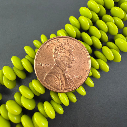 Avocado Lentil Bead, 6mm, 96 Beads