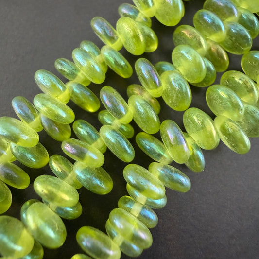Peridot AB Lentil Bead, 6mm, 96 Beads