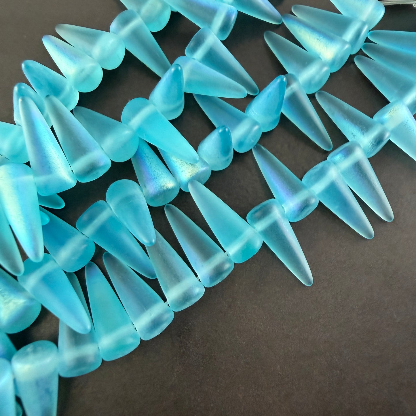 Matte Aqua AB Spike 5mm x 13mm
