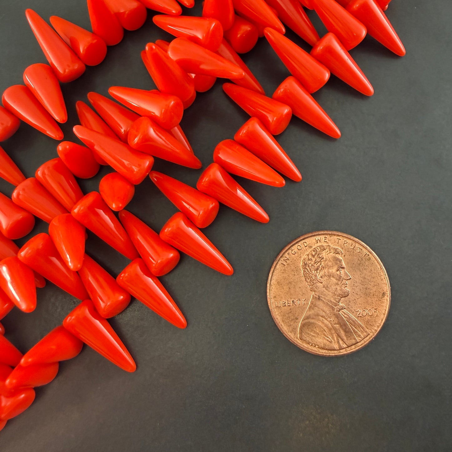Orange Coral Spike 5mm x 13mm