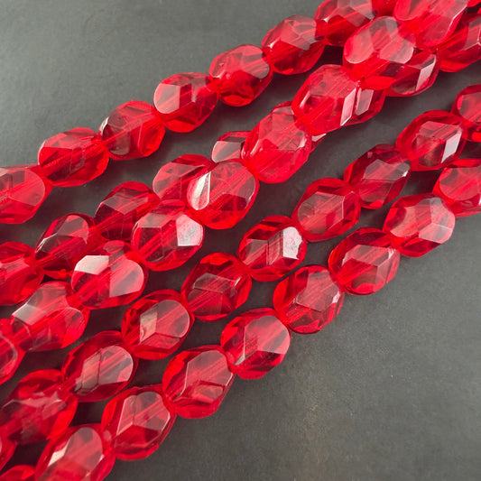 Transparent Siam Red Faceted 8mm Bead