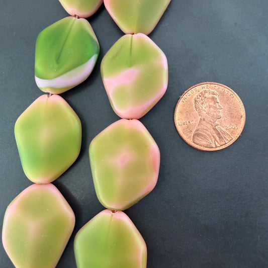 Large Pink/Green Irregular Flat Diamond