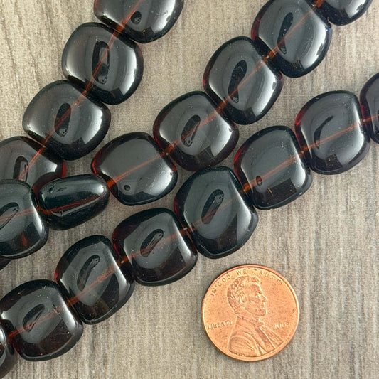 Transparent Large Brown Pillow Bead