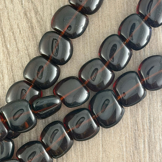 Transparent Large Brown Pillow Bead