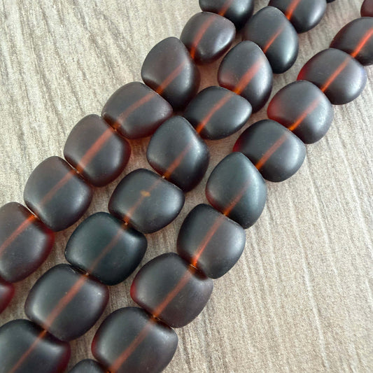 Transparent Matte Brown Pillow Bead