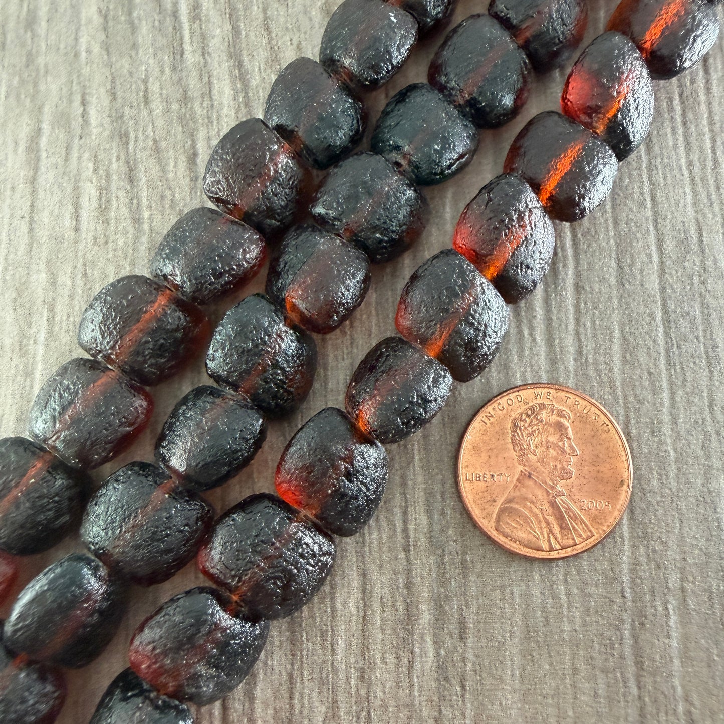 Transparent Brown Lava Rock Pillow Bead