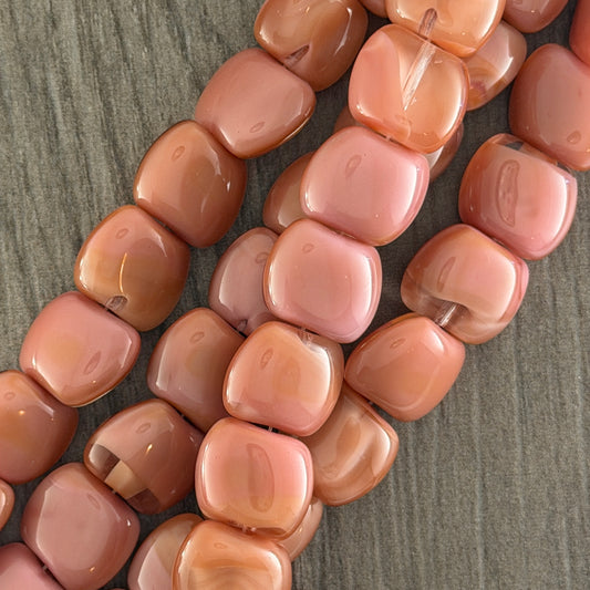 Large Salmon Pink Pillow Bead