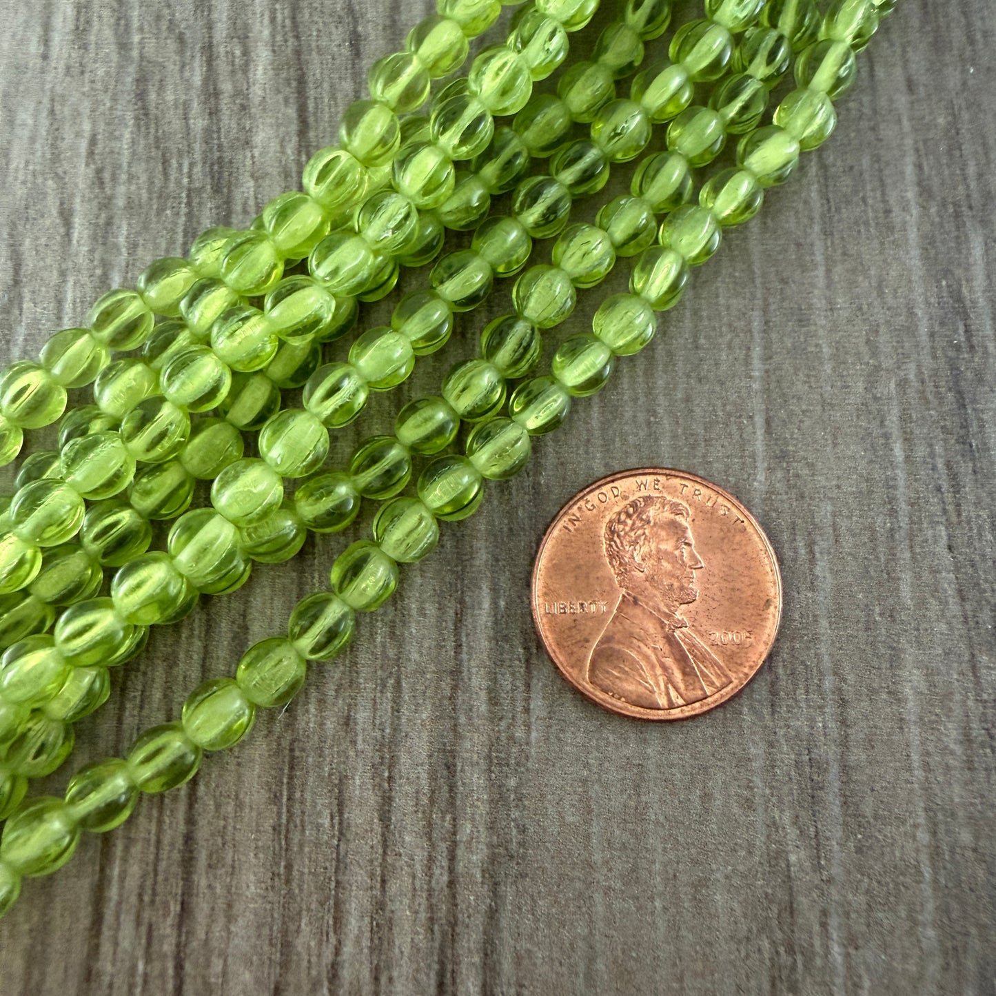 Transparent Peridot Melon 5mm