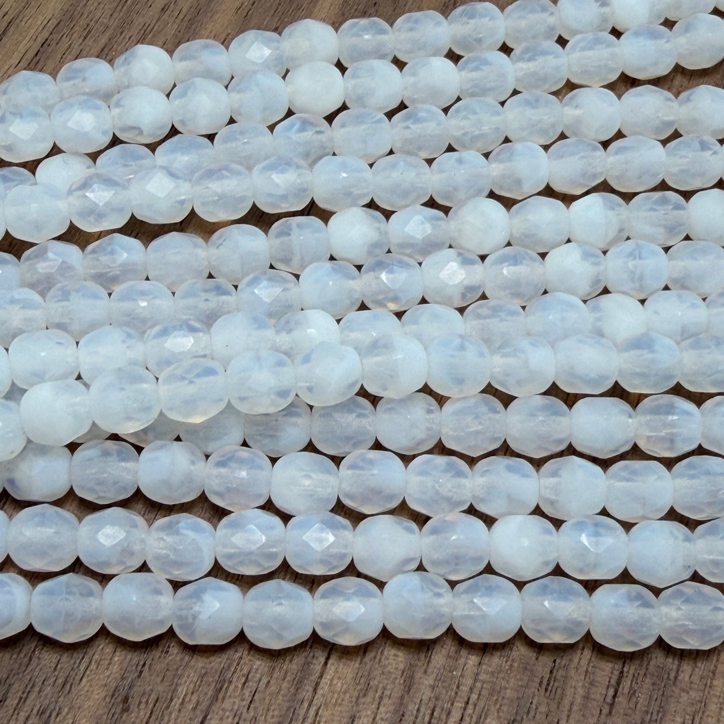 6mm White Opal Fire Polish