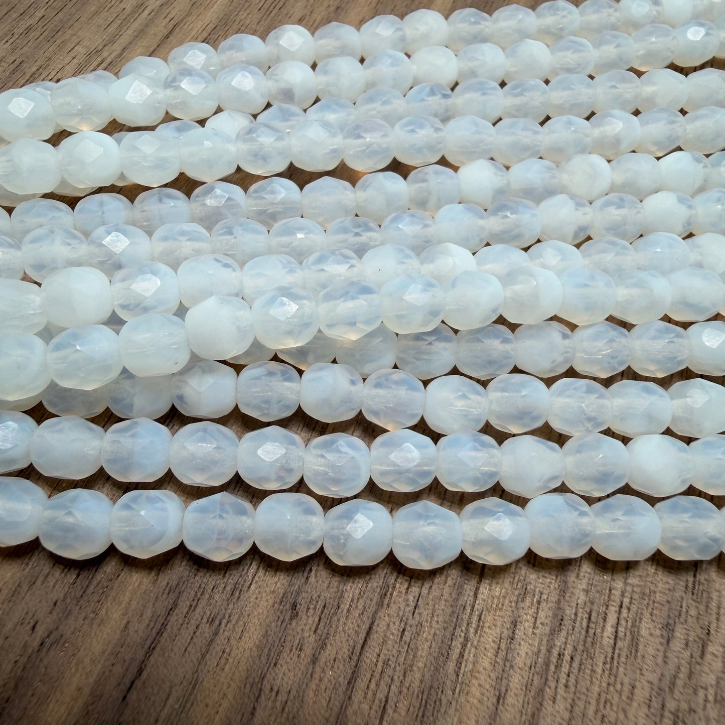 6mm White Opal Fire Polish