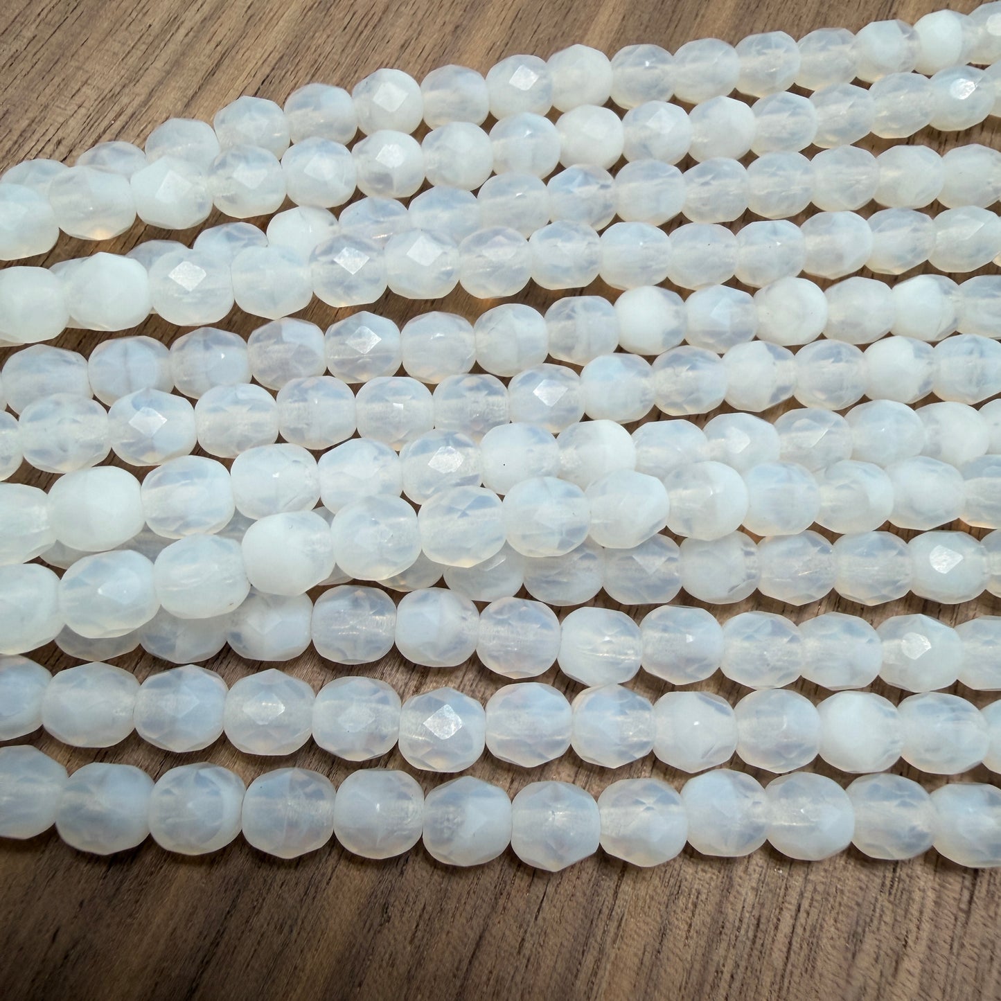 6mm White Opal Fire Polish