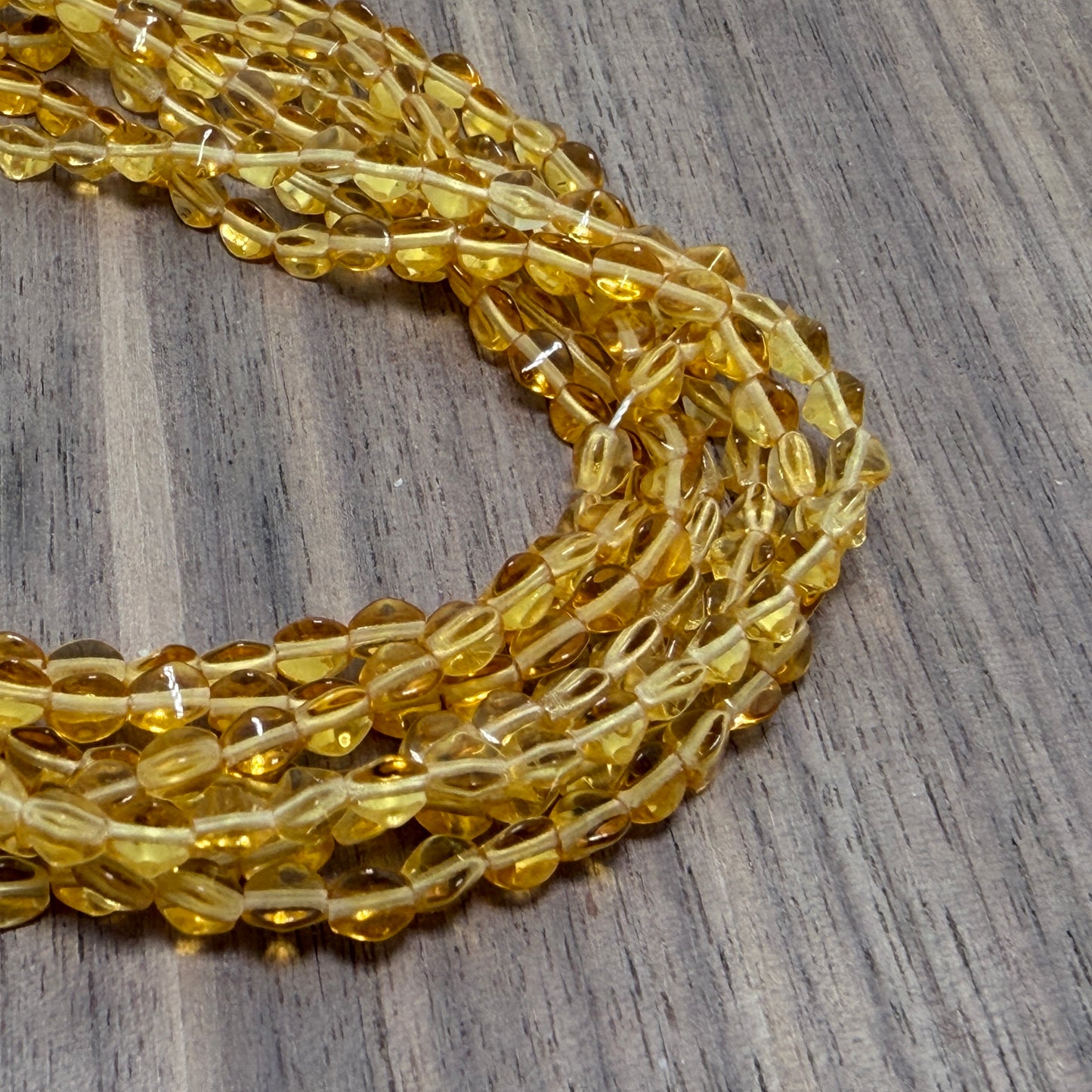 Transparent Topaz Pinch Bead